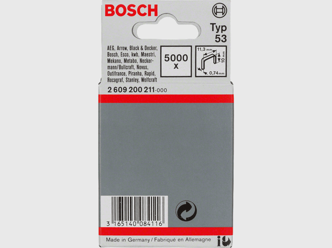 Hovedbilde Bosch Stift Type 53 B:11,4 x L:10mm 5000stk
