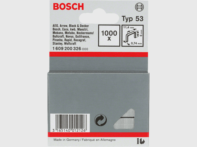 Hovedbilde Bosch Stifter Type 53 11,4x0,74x6mm 1000stk