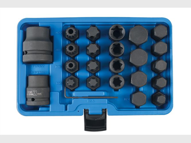 Hovedbilde Pipesett(Stort)Torx, Unbrako og 12 kant 3/4