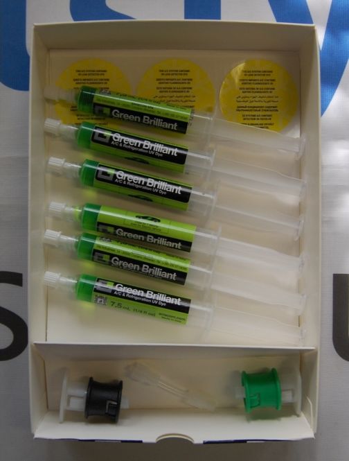 Hovedbilde Green Brilliant 6 sprøyter 7,5ml for R134a/R1234yf med 2 adaptere